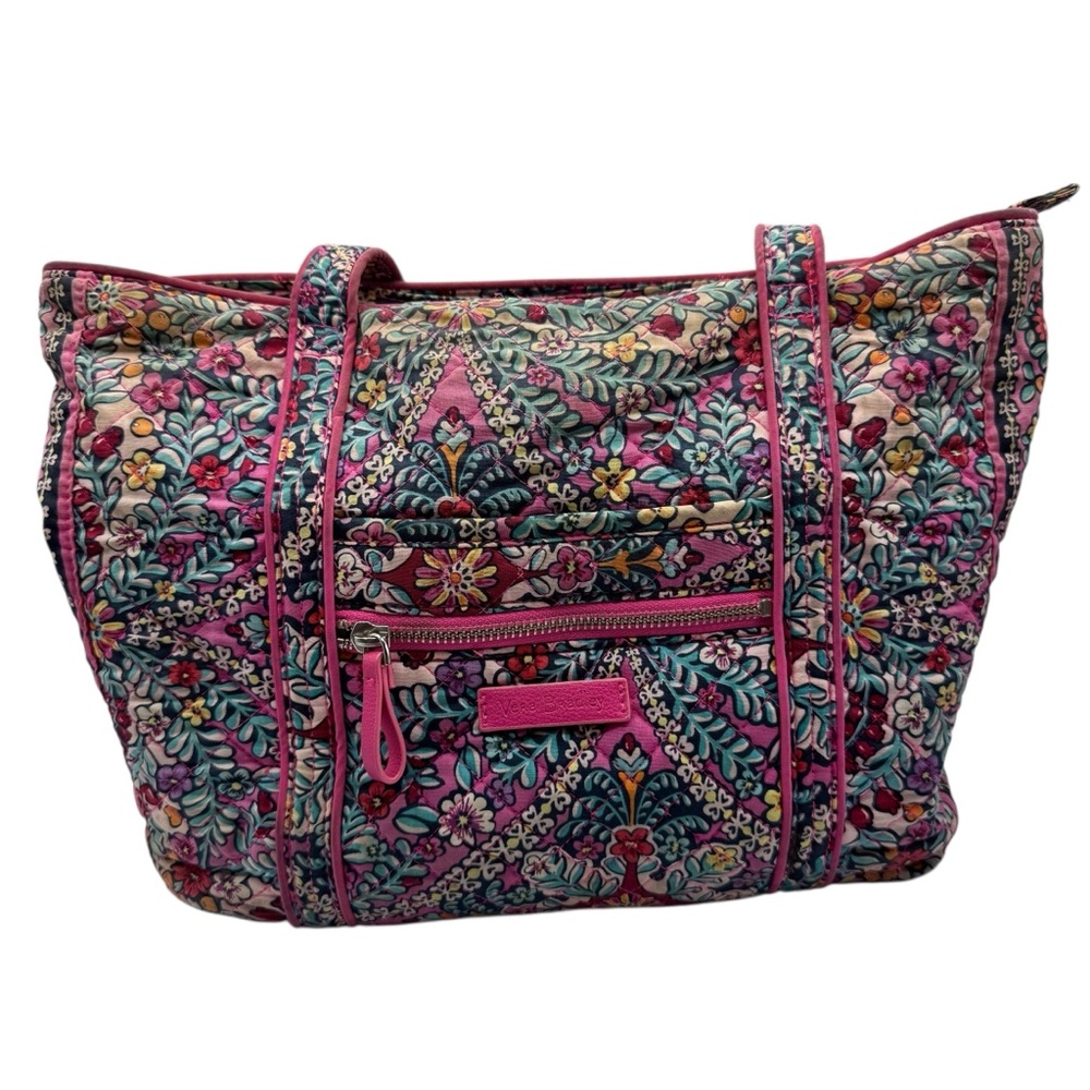 Vera Bradley Pink Iconic Kaleidoscope Rosettes Shoulder Tote Bag Purse